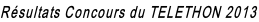 Résultats Concours du TELETHON 2013
