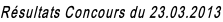 Résultats Concours du 23.03.2013